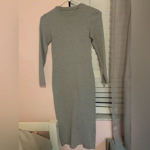 Ribbed long sleeve gray Sweater Dress size small